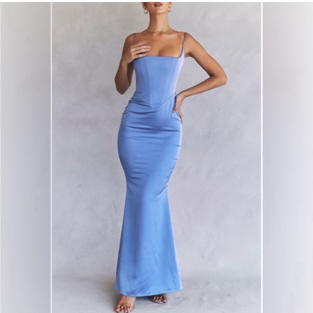 House of CB Olivette blue corset dress